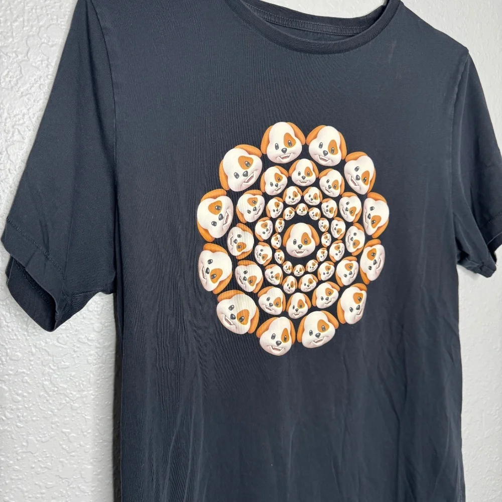 Rare Apple HQ Kaleidoscope dog Black t-shirt‎ Medium